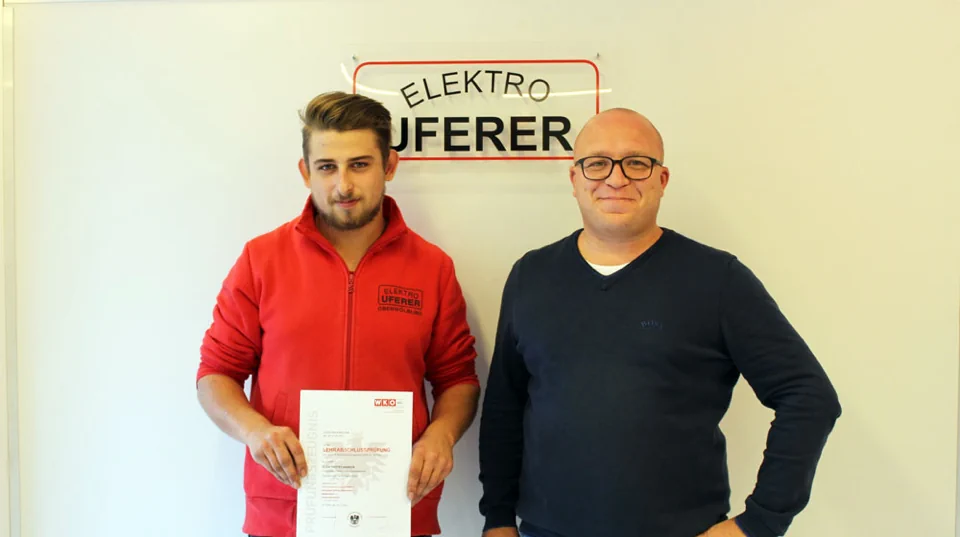Elektro Uferer | Lehrabschlussprüfung mit Auszeichnung